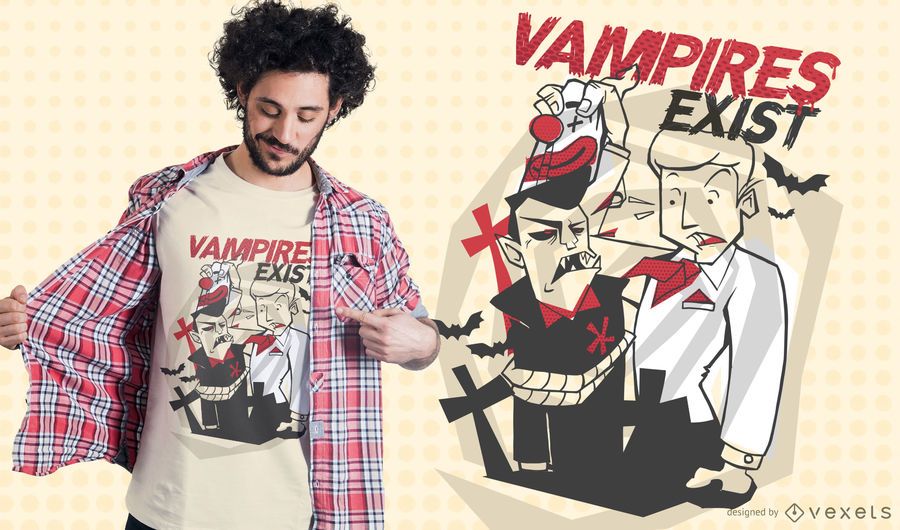 Os vampiros existem design do t-shirt Os vampiros existem design do t-shirt