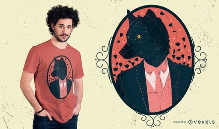 Elegante diseño de camiseta de hombre lobo