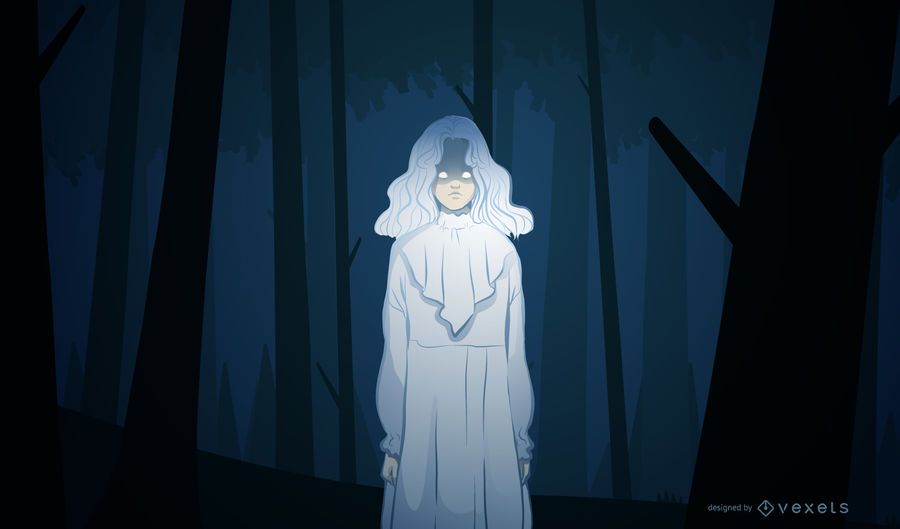 Gruselige Mädchenhalloween-Illustration Gruselige Mädchenhalloween-Illustration