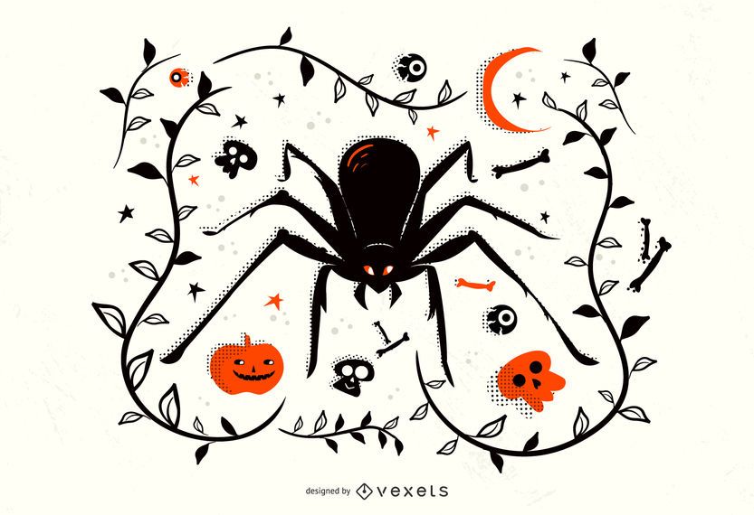 Ilustración de araña de Halloween Ilustración de araña de Halloween
