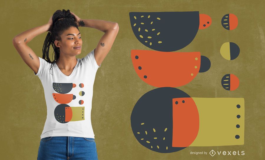 Abstract coffee mugs t-shirt design Abstract coffee mugs t-shirt design