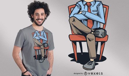 Design de camiseta engraçada do homem sem cabeça