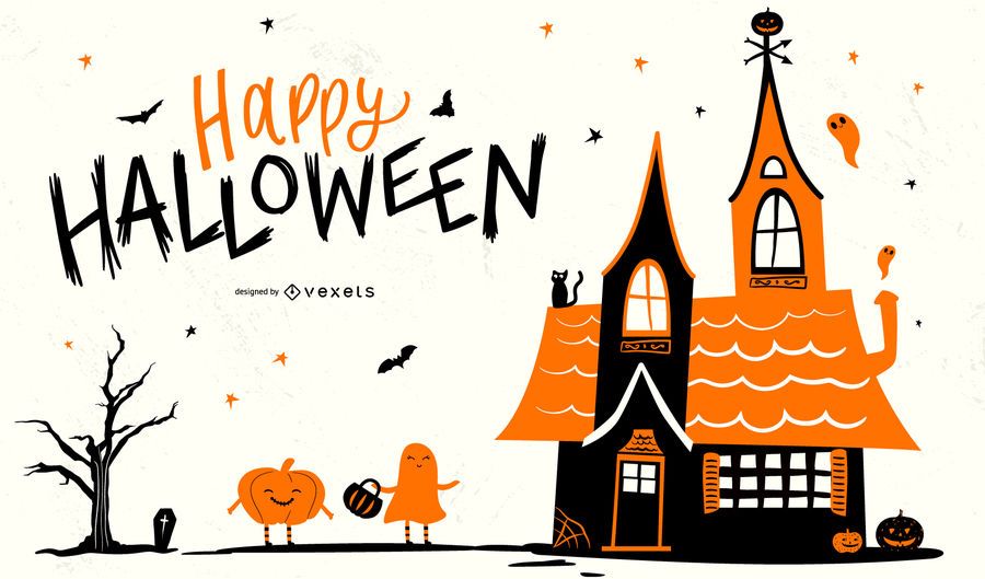 Diseño feliz del fondo de Halloween Diseño feliz del fondo de Halloween