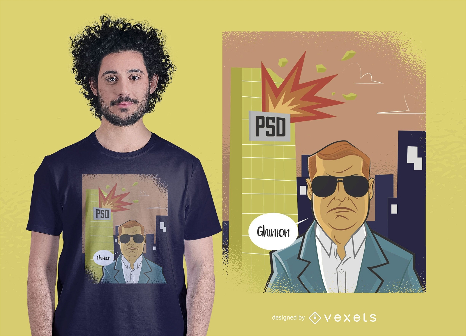 Design de camisetas da política romena