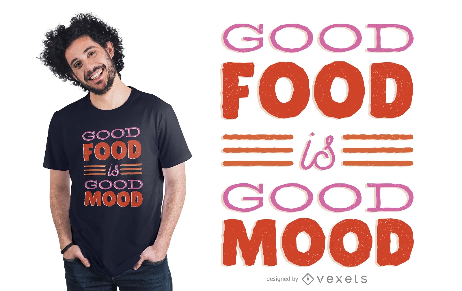 Design de camisetas com letras do Food Mood