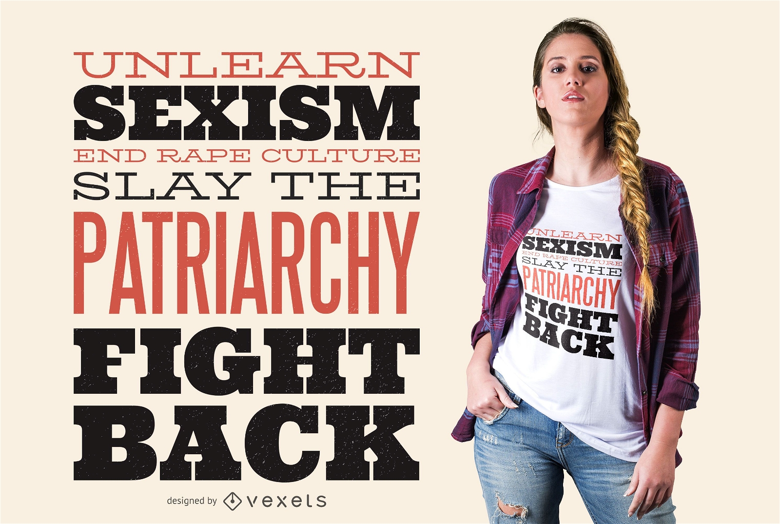 Design de camisetas feministas com cita?es de letras