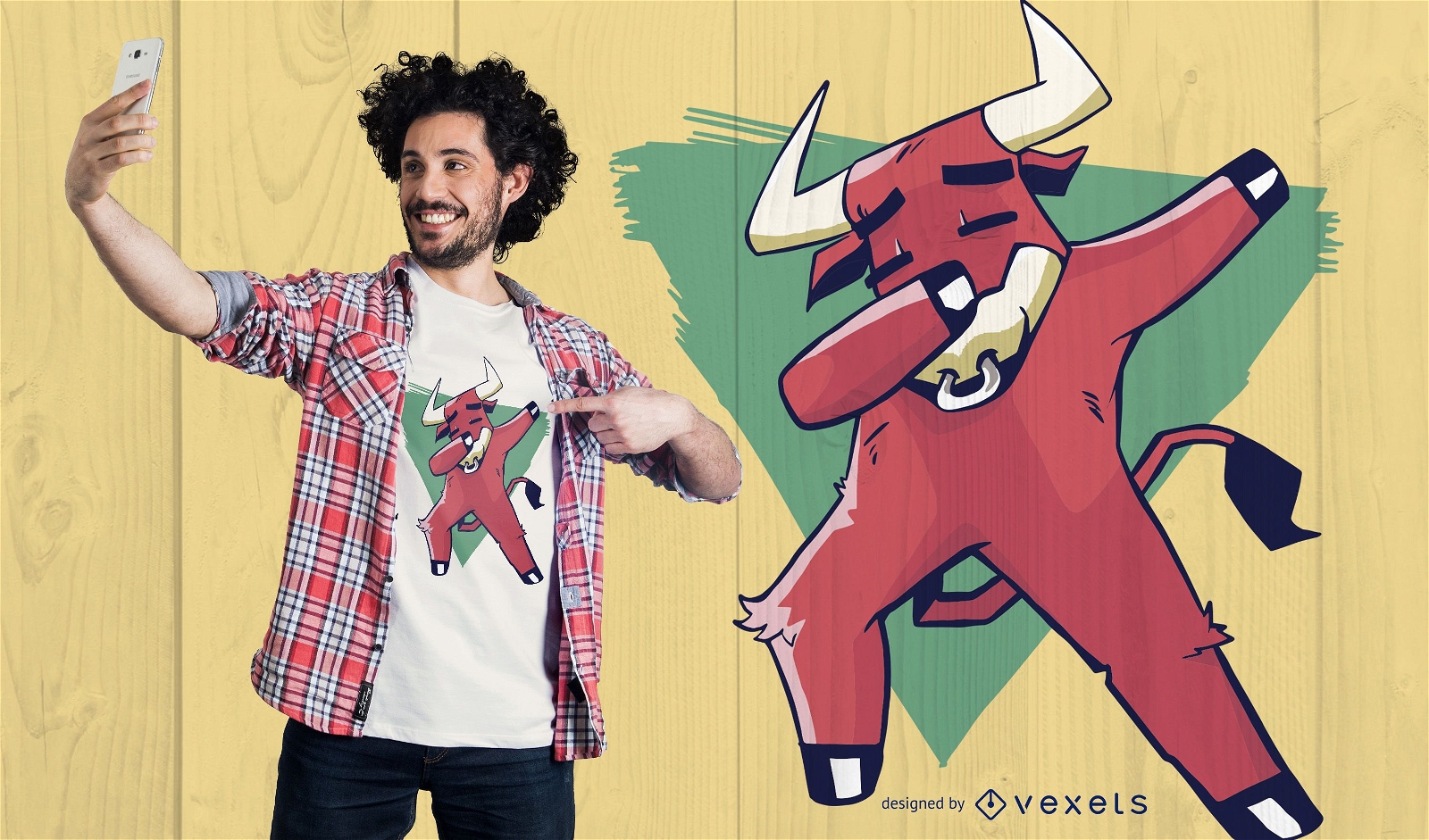 Design de camisetas Bull Dabbing