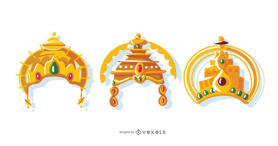 Indian Crown Vector Set Indian Crown Vector Set