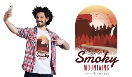 Diseño de camiseta Smoky Mountains