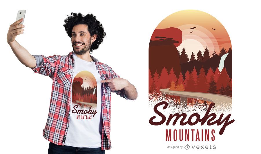 Design de camisetas Smoky Mountains Design de camisetas Smoky Mountains