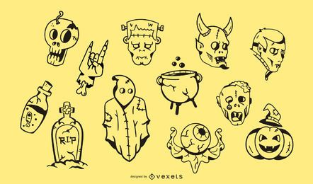 Halloween Stroke Style Elements