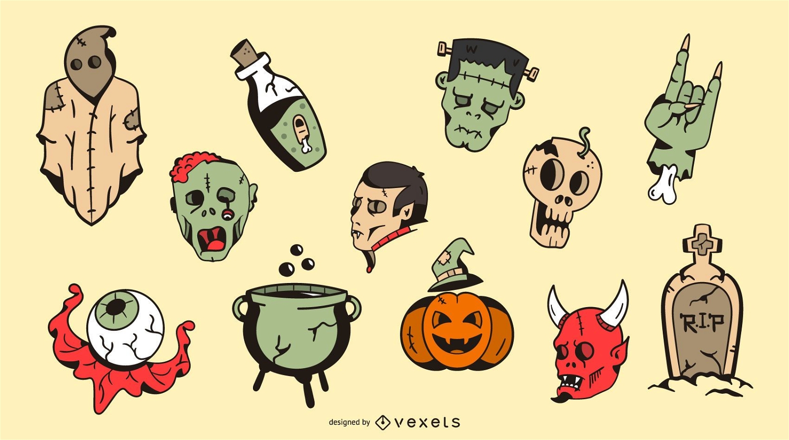 Halloween Elemente Illustration