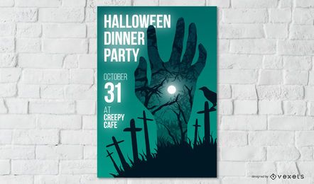 Design de cartaz de festa de Halloween Design de cartaz de festa de Halloween