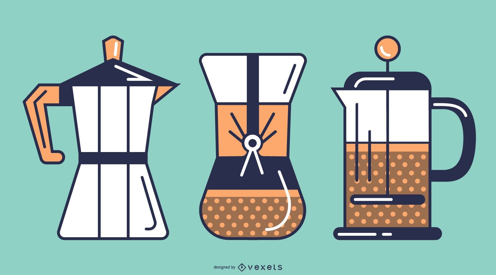 Coffee makers stroke set