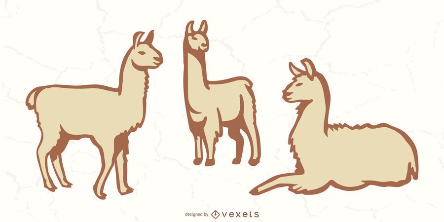 Conjunto de colores de doodle de llama Conjunto de colores de doodle de llama