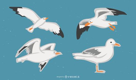 Möwe Vektor festgelegt Möwe Vektor festgelegt