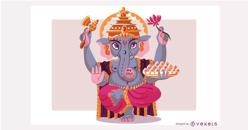 Dios hindú Ganesha ilustración Dios hindú Ganesha ilustración