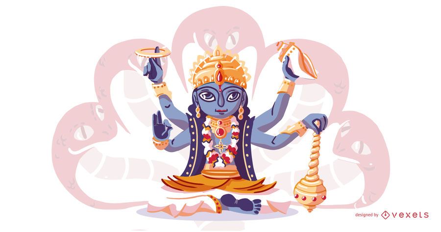 Hindu god Vishnu illustration Hindu god Vishnu illustration