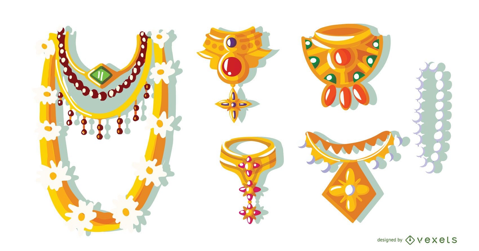Hindu Halsketten Vektor Set