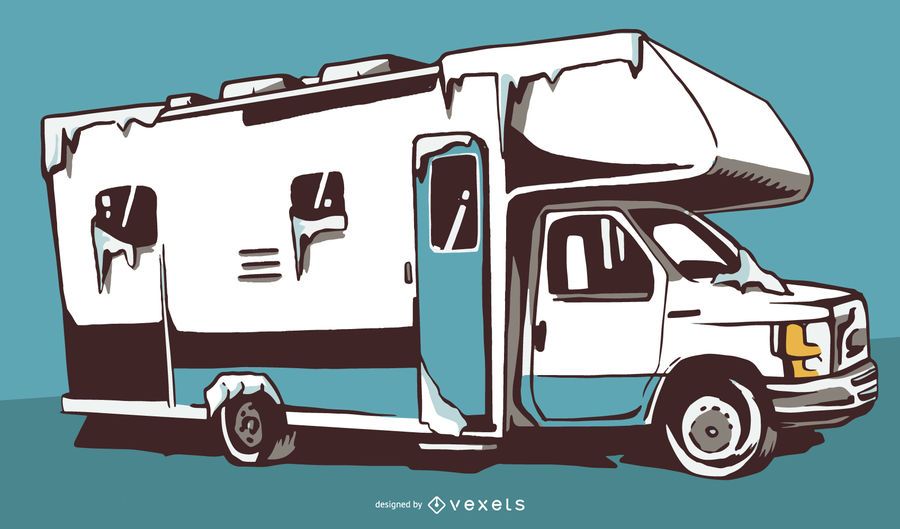 Snow RV Illustration Design Snow RV Illustration Design