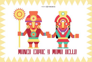 Conjunto de design plano dos deuses incas # 4