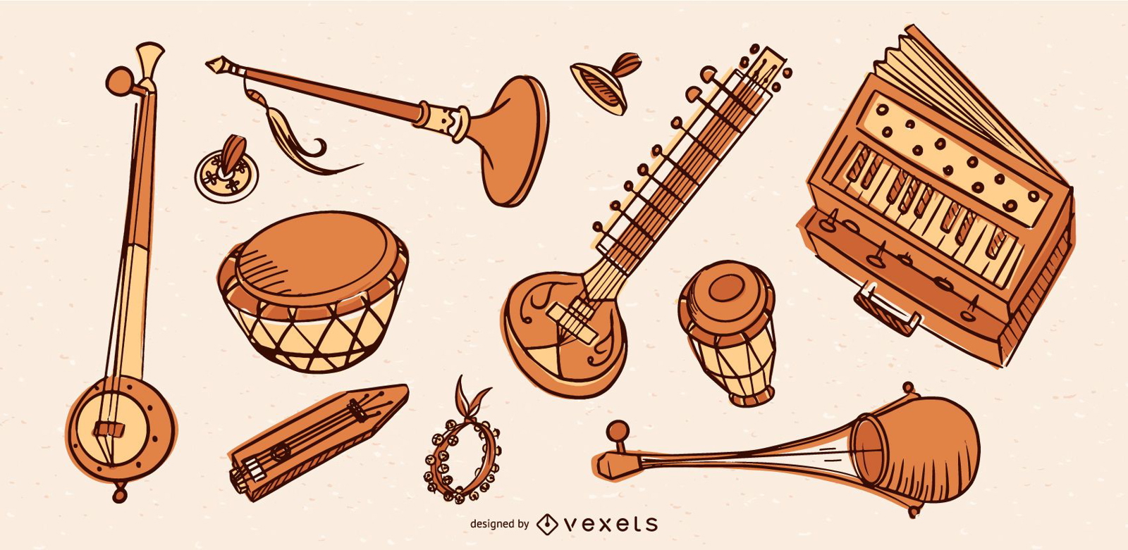Colección de instrumentos musicales de la India