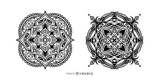 Conjunto de mandalas indianas