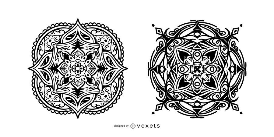 Indian mandalas stroke set Indian mandalas stroke set