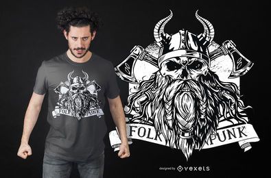 Diseño de camiseta vikinga con barba Diseño de camiseta vikinga con barba