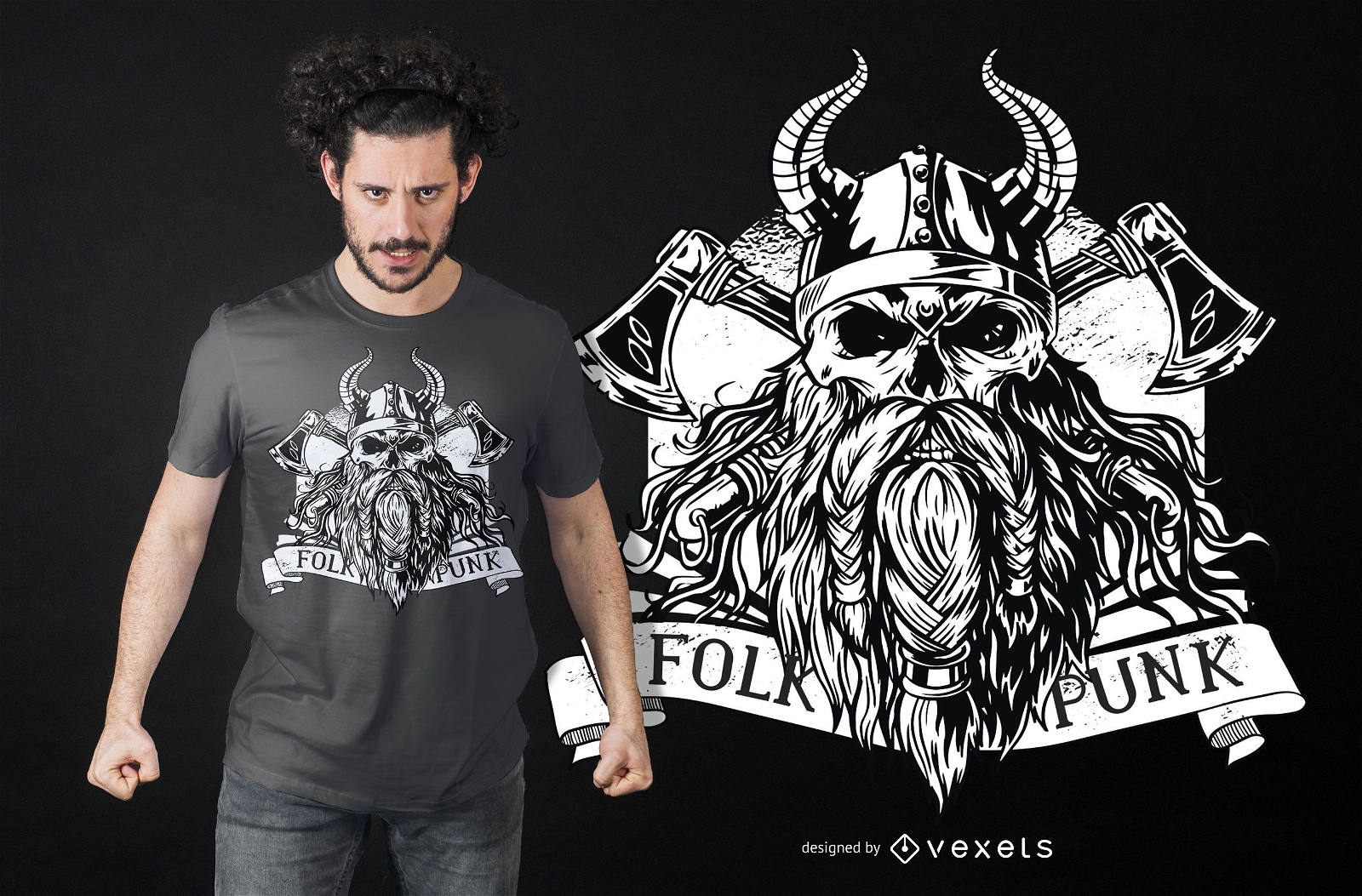 Design de camiseta barbudo Viking