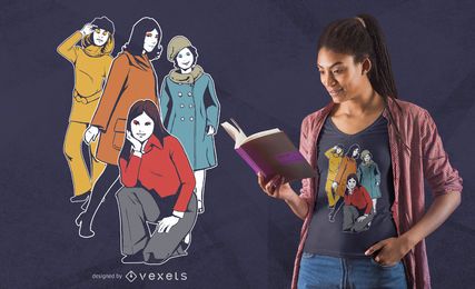 Diseño de camiseta para niñas de los 60 Diseño de camiseta para niñas de los 60