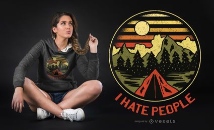 Diseño de camiseta de odio a la gente Diseño de camiseta de odio a la gente