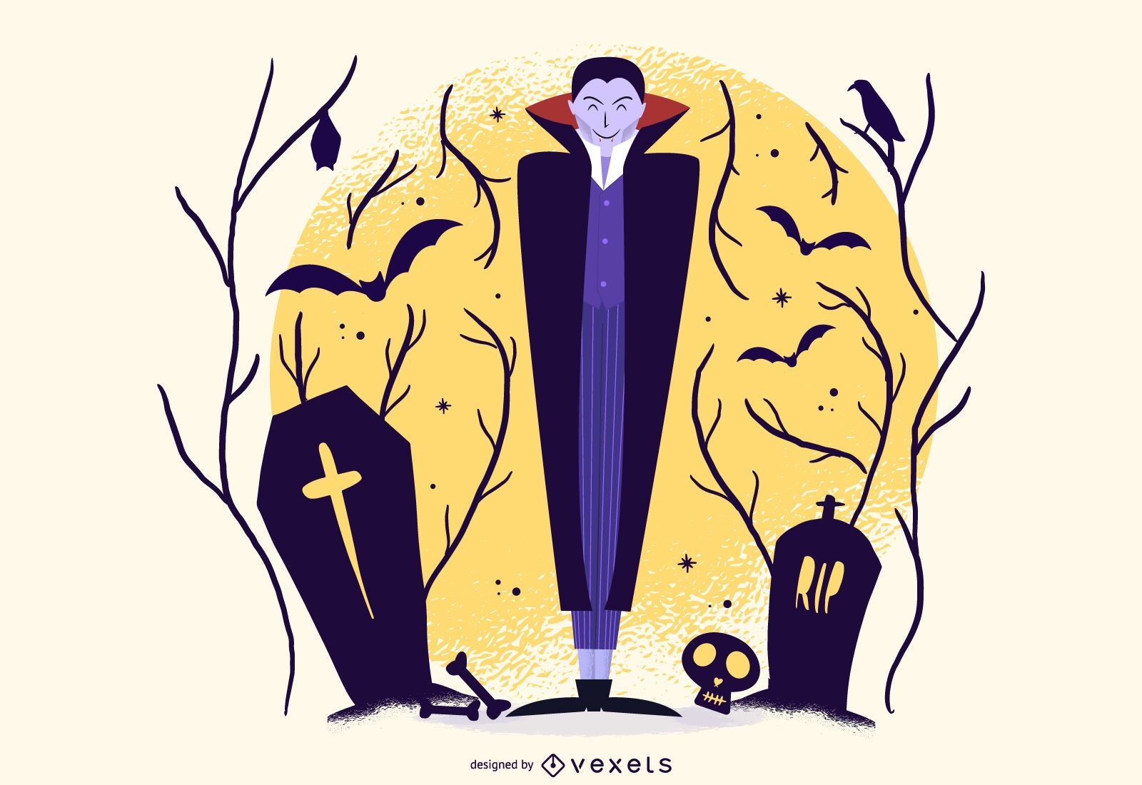 Halloween Vampir Cartoon Illustration