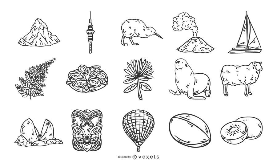 New Zealand stroke elements New Zealand stroke elements