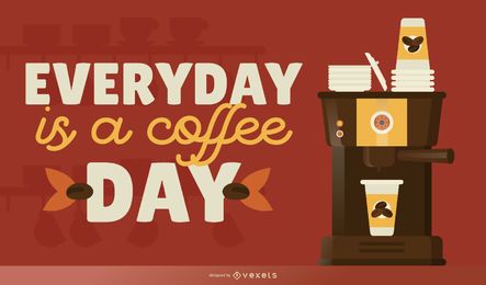 Letras de todos los días de café Letras de todos los días de café