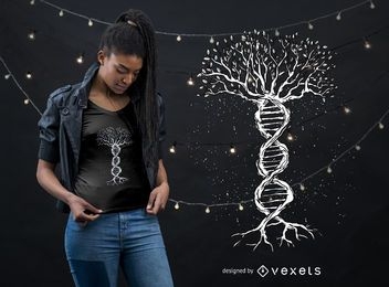 Diseño de camiseta de árbol de ADN