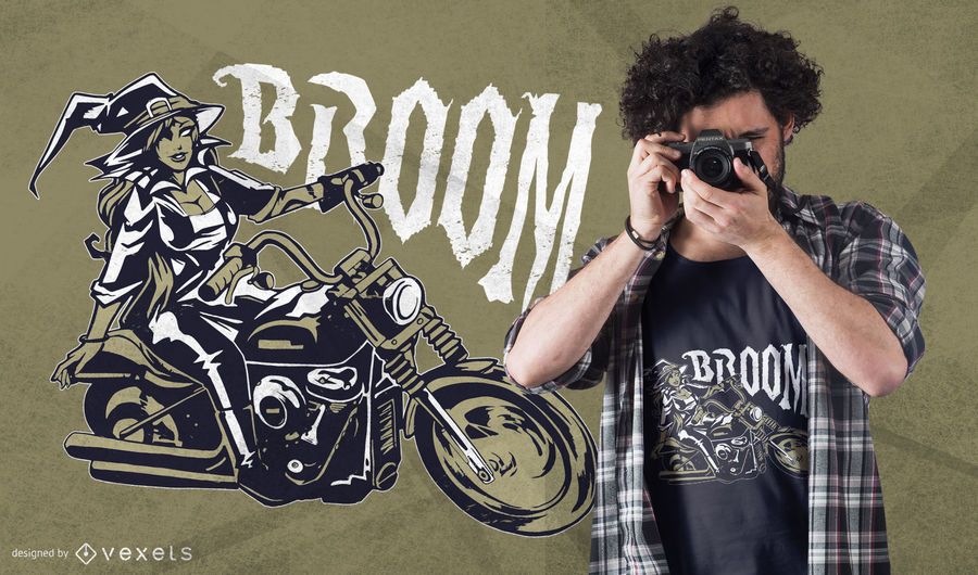 Motorbike Witch T-Shirt Design Motorbike Witch T-Shirt Design
