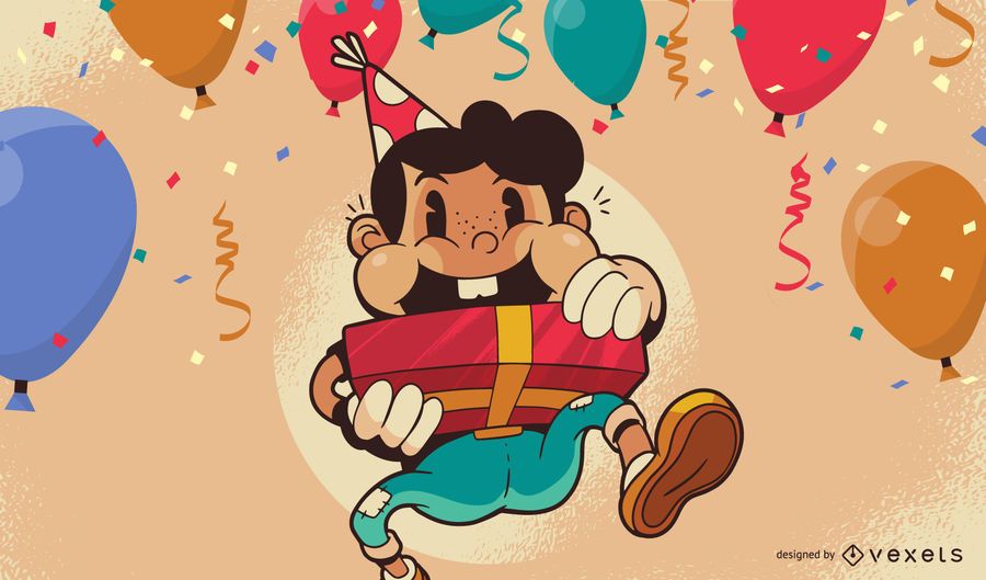 Birthday Kid Illustration Background Design Birthday Kid Illustration Background Design