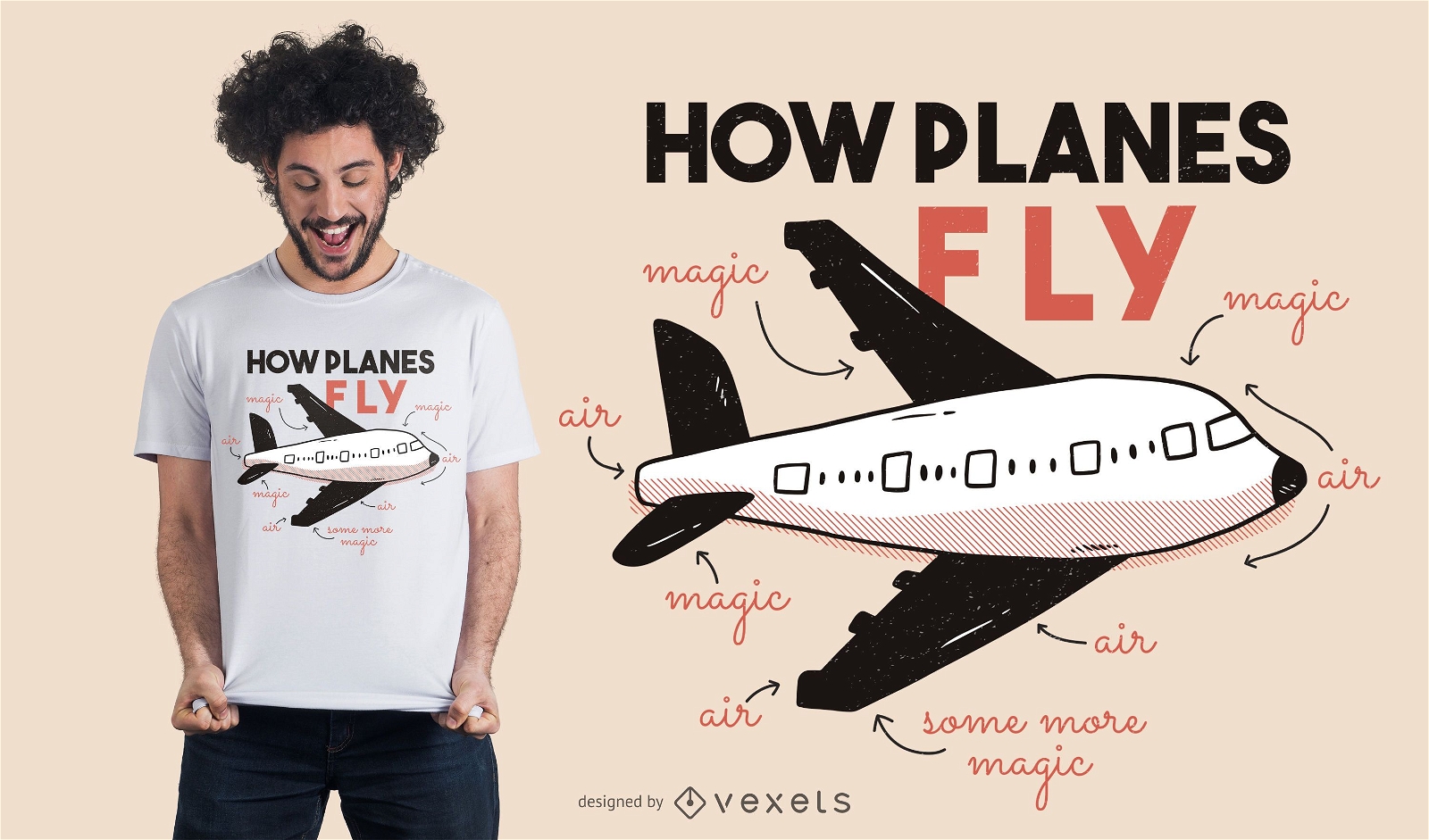 Wie Flugzeuge T-Shirt Design fliegen
