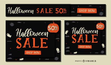 Halloween sale banner set Halloween sale banner set