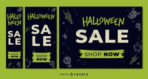 Halloween Verkauf Rabatt Banner Set