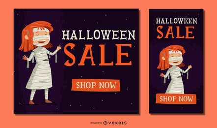 Halloween-Mädchen-Mama-Verkaufs-Fahne Halloween-Mädchen-Mama-Verkaufs-Fahne