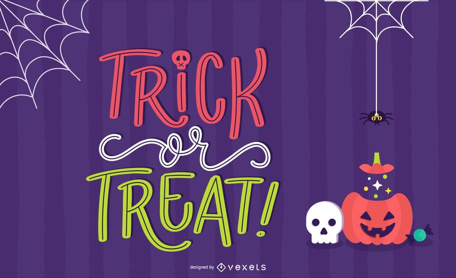 Trick or Treat Lettering Background Design Trick or Treat Lettering Background Design