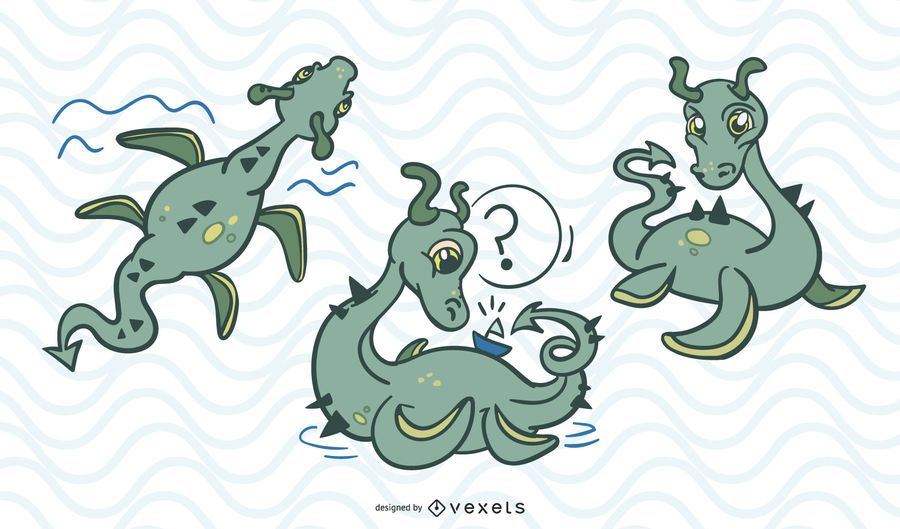 Loch ness cute vector ser Loch ness cute vector ser