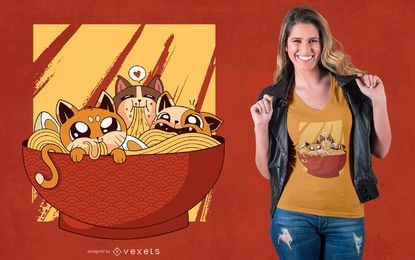 Ramen Cats T-shirt Design