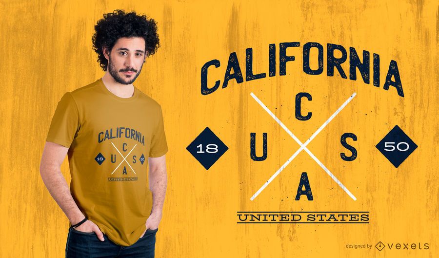 Diseño de camiseta con el logotipo del inconformista del estado de California Diseño de camiseta con el logotipo del inconformista del estado de California