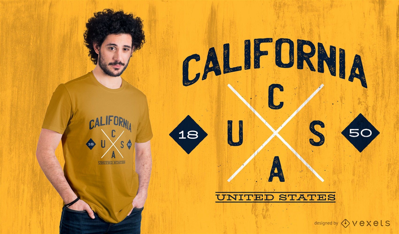 California State Hipster Logo T-shirt Design