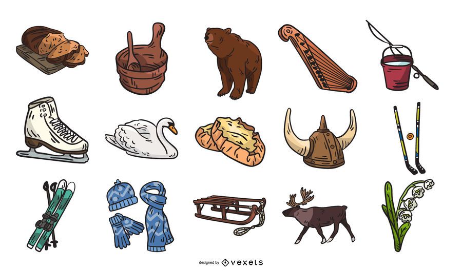 Finland culture elements collection Finland culture elements collection