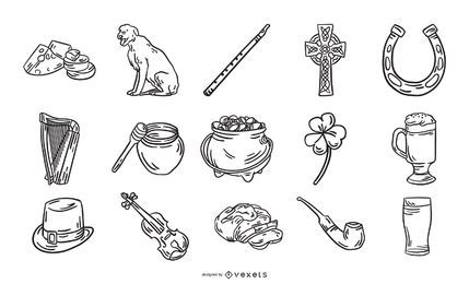 Ireland hand drawn elements Ireland hand drawn elements