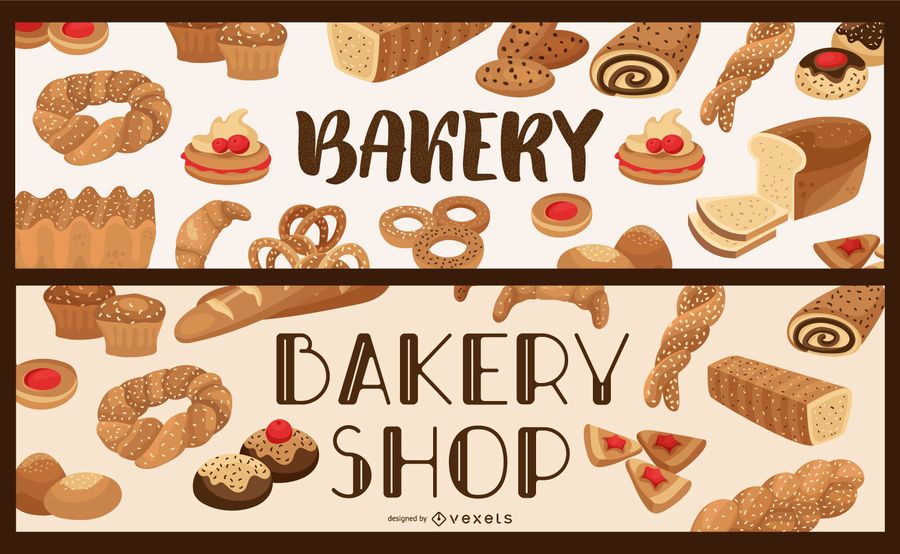 Bakery shop banner set Bakery shop banner set